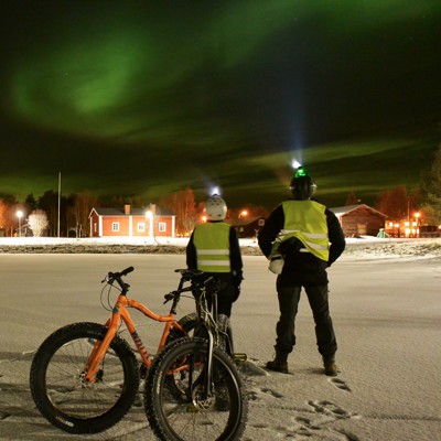 Fatbike under norrsken