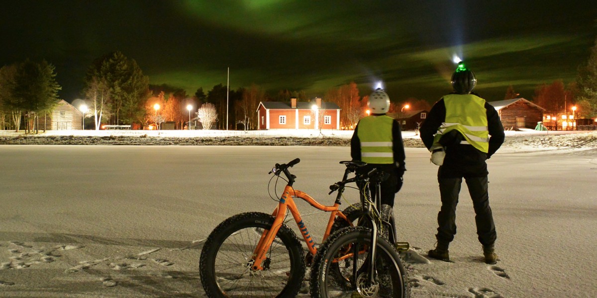 Fatbike under norrsken