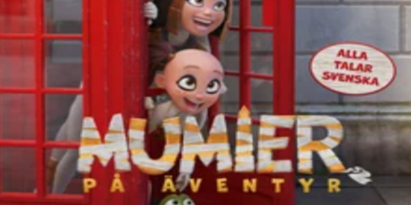 Figurer i filmen tittar ut genom en röd telefonkiosk.