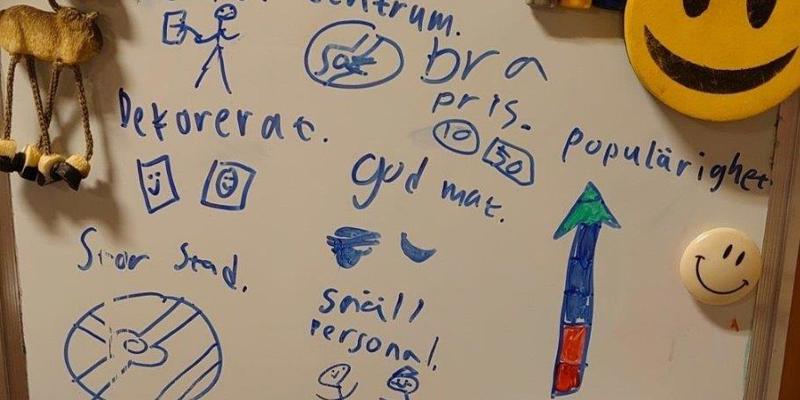Ett barn har ritat en affärsplan